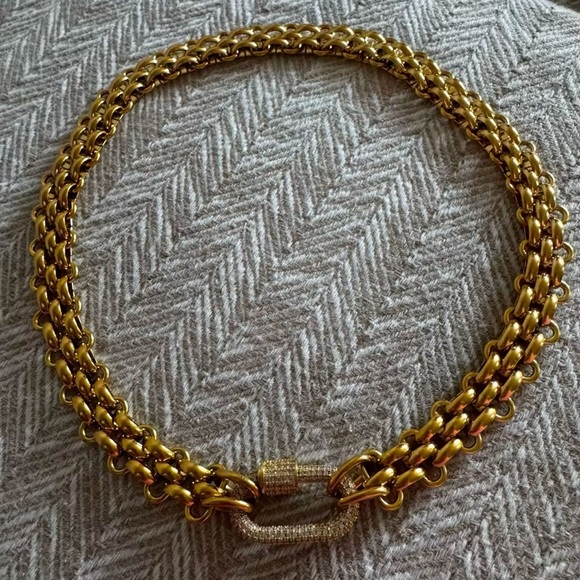 Double Link 18K Gold Stainless Steel Elegant Gold Chain Necklace - Picture 5 of 10